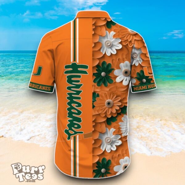 Miami Hurricanes NCAA1 Flower Hawaiian Shirt Best Design For Fans Product Photo 3