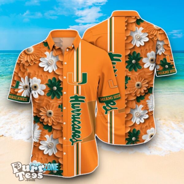 Miami Hurricanes NCAA1 Flower Hawaiian Shirt Best Design For Fans Product Photo 1