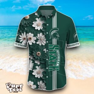 Michigan State Spartans NCAA1 Flower Hawaiian Shirt Best Design For Fans Product Photo 2