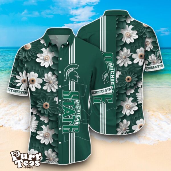 Michigan State Spartans NCAA1 Flower Hawaiian Shirt Best Design For Fans Product Photo 1