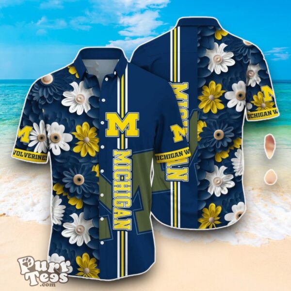 Michigan Wolverines NCAA2 Flower Hawaiian Shirt Best Design For Fans Product Photo 1