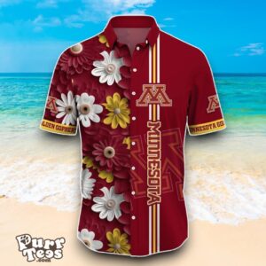 Minnesota Golden Gophers NCAA3 Flower Hawaiian Shirt Best Design For Fans Product Photo 2