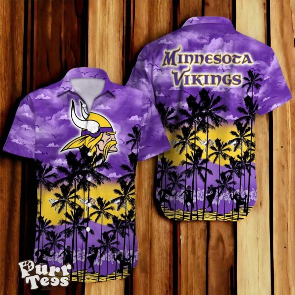 Minnesota Vikings NFL Hawaiian Shirt 3D Tropical Trending For Fans Product Photo 1