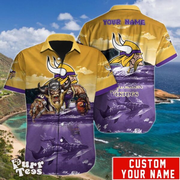 Minnesota Vikings NFL Hawaiian Shirt Custom Name Unique Gift For Men And Women Product Photo 1