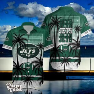 New York Jets Hawaiian Shirt Palm Tree Vintage For Men Women Product Photo 1