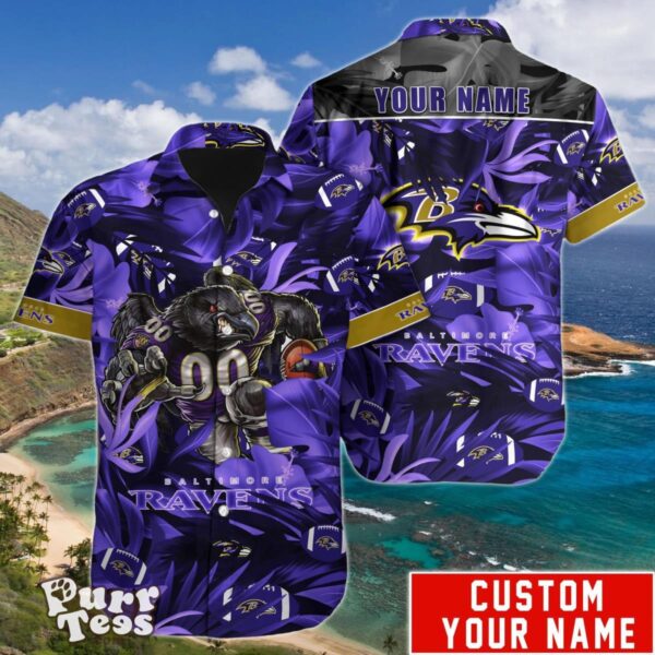 NFL Baltimore Ravens Hawaiian Shirt Custom Name Unique Gift For Men And Women Product Photo 1