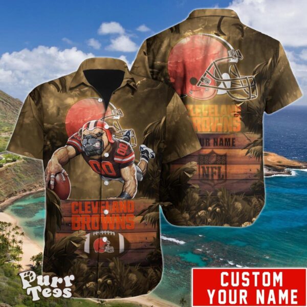 NFL Cleveland Browns Hawaiian Shirt Custom Name Unique Gift For Men And Women Product Photo 1