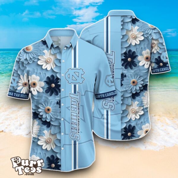North Carolina Tar Heels NCAA2 Flower Hawaiian Shirt Best Design For Fans Product Photo 1