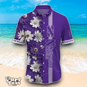 Northwestern Wildcats NCAA1 Flower Hawaiian Shirt Best Design For Fans Product Photo 2