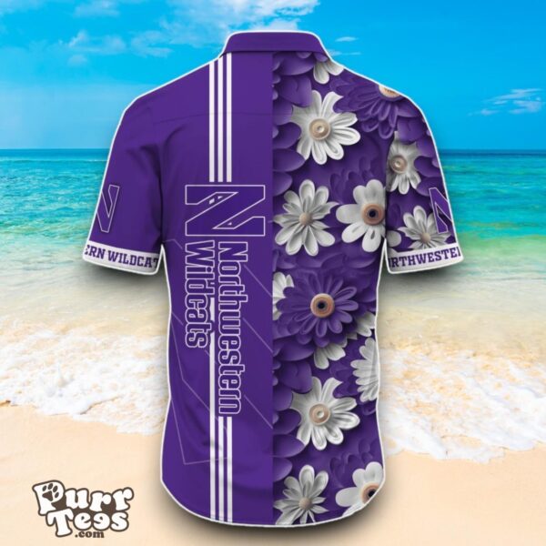 Northwestern Wildcats NCAA1 Flower Hawaiian Shirt Best Design For Fans Product Photo 3