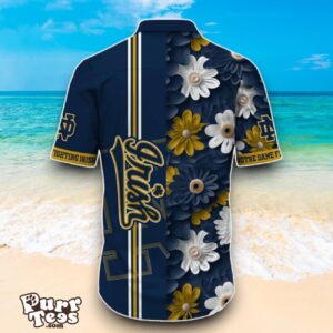 Notre Dame Fighting Irish NCAA1 Flower Hawaiian Shirt Best Design For Fans Product Photo 3