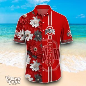 Ohio State Buckeyes NCAA1 Flower Hawaiian Shirt Best Design For Fans Product Photo 2