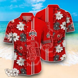 Ohio State Buckeyes NCAA1 Flower Hawaiian Shirt Best Design For Fans Product Photo 1