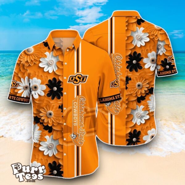 Oklahoma State Cowboys NCAA1 Flower Hawaiian Shirt Best Design For Fans Product Photo 1
