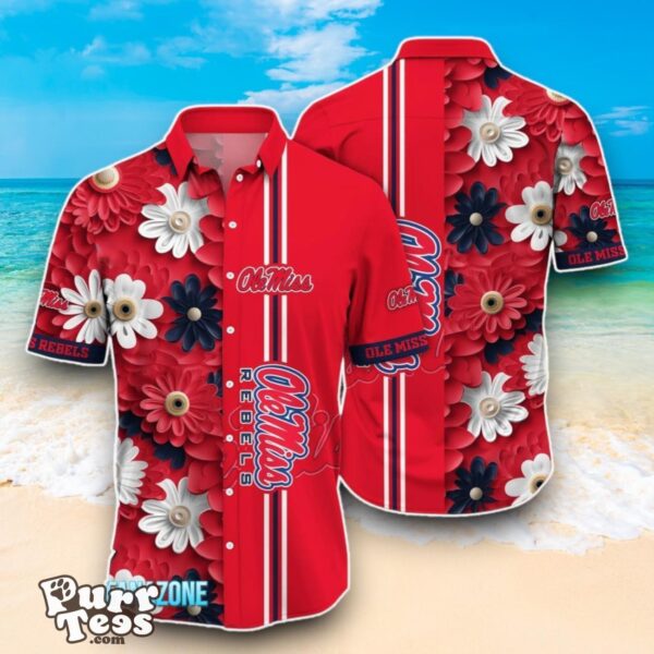Ole Miss Rebels NCAA2 Flower Hawaiian Shirt Best Design For Fans Product Photo 1