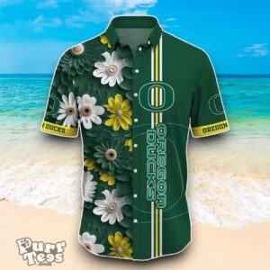 Oregon Ducks NCAA2 Flower Hawaiian Shirt Best Design For Fans Product Photo 2