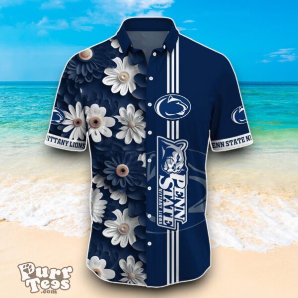 Penn State Nittany Lions NCAA1 Flower Hawaiian Shirt Best Design For Fans Product Photo 2