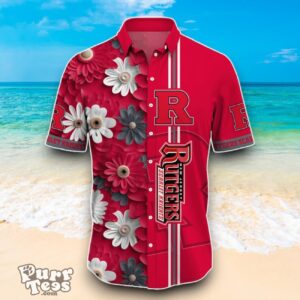 Rutgers Scarlet Knights NCAA3 Flower Hawaiian Shirt Best Design For Fans Product Photo 2