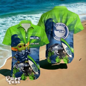 Seattle Seahawks Hawaiian Shirt Baby Yoda 3D Custom Name Product Photo 1