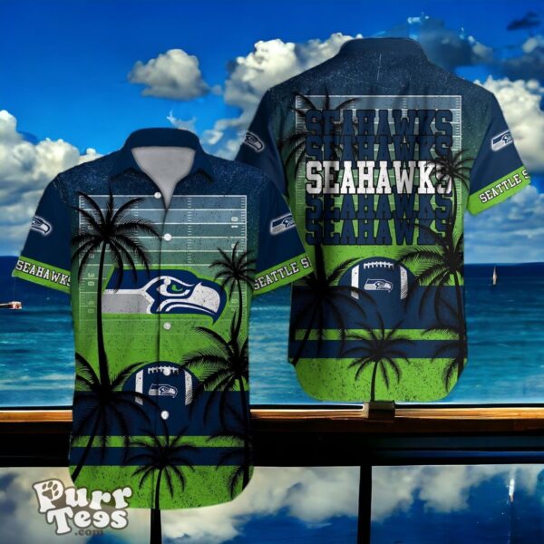 Seattle Seahawks Hawaiian Shirt Palm Tree Vintage For Men Women Product Photo 1