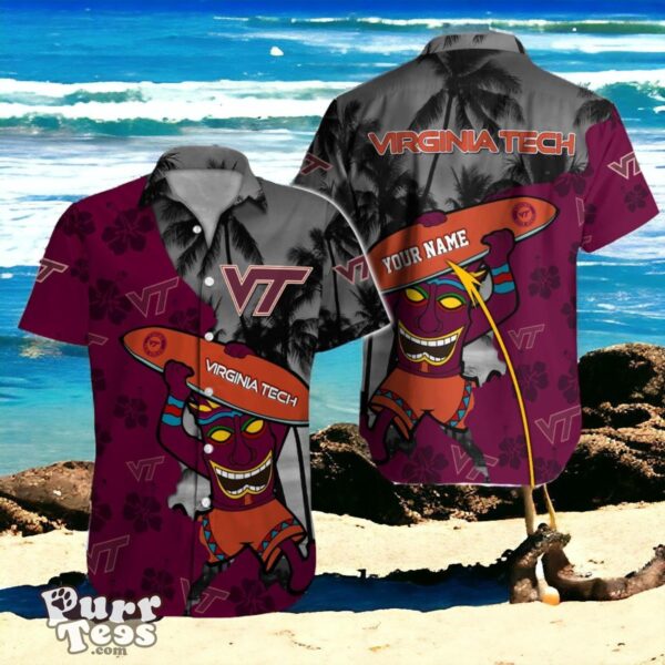 Signature Support Virginia Tech NCAA Hawaiian Shirt with Your Custom Name Product Photo 1