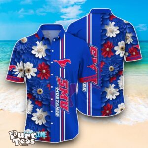 SMU Mustangs NCAA3 Flower Hawaiian Shirt Best Design For Fans Product Photo 1