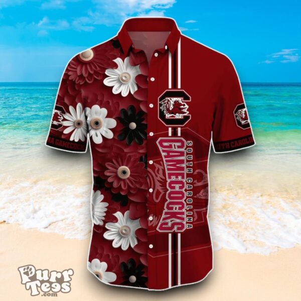 South Carolina Gamecocks NCAA1 Flower Hawaiian Shirt Best Design For Fans Product Photo 2