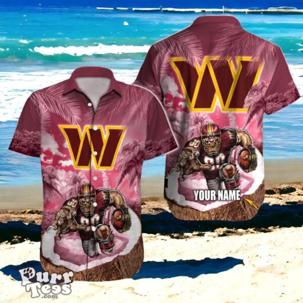 Stand Out Fan Gear Washington Commanders Hawaiian NFL Shirt with Custom Name Product Photo 1