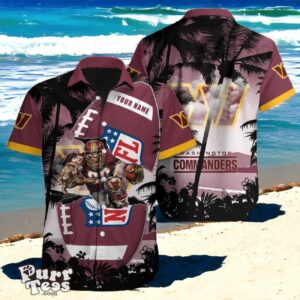 Tailgate in Style Custom Washington Commanders Hawaiian Shirt with Custom Name Product Photo 1