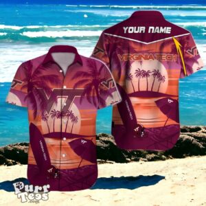 Tailor-Made Hokie Fever Virginia Tech NCAA Hawaiian Shirt with Custom Name Product Photo 1