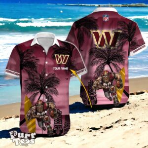 Tailored for Touchdowns Washington Commanders Hawaiian Shirt with Custom Name Product Photo 1