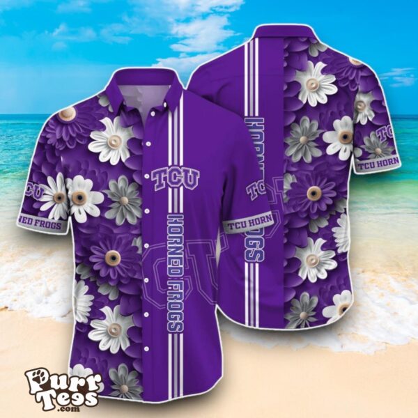 TCU Horned Frogs NCAA1 Flower Hawaiian Shirt Best Design For Fans Product Photo 1