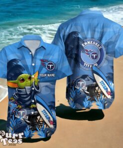Tennessee Titans Hawaiian Shirt Baby Yoda 3D Custom Name Product Photo 1
