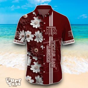 Texas A&M Aggies NCAA2 Flower Hawaiian Shirt Best Design For Fans Product Photo 2
