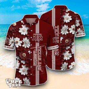 Texas A&M Aggies NCAA2 Flower Hawaiian Shirt Best Design For Fans Product Photo 1