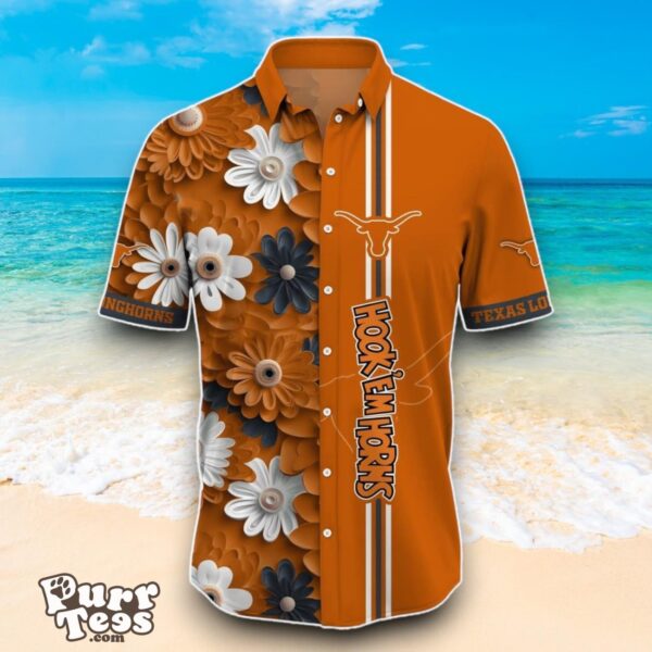 Texas Longhorns NCAA2 Flower Hawaiian Shirt Best Design For Fans Product Photo 2