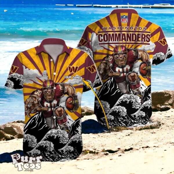 Touchdowns and Tropics Washington Commanders NFL Hawaiian Shirt Customized Product Photo 1