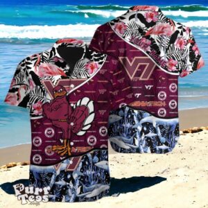 Ultimate Fan Gift Custom Name Virginia Tech Hokies NCAA Hawaiian Shirt Product Photo 1