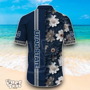 Utah State Aggies NCAA3 Flower Hawaiian Shirt Best Design For Fans Product Photo 3