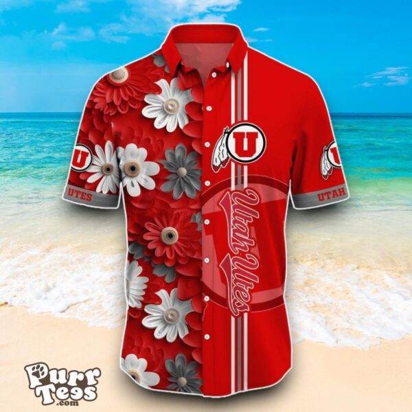 Utah Utes NCAA2 Flower Hawaiian Shirt Best Design For Fans Product Photo 2