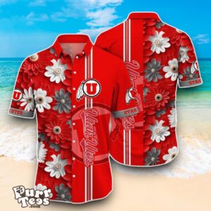 Utah Utes NCAA2 Flower Hawaiian Shirt Best Design For Fans Product Photo 1