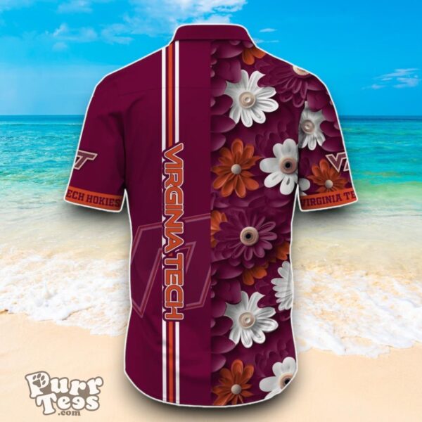 Virginia Tech Hokies NCAA1 Flower Hawaiian Shirt Best Design For Fans Product Photo 3