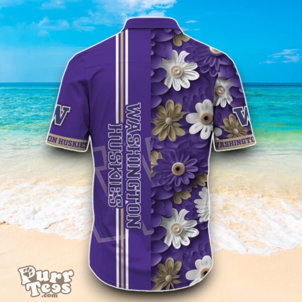 Washington Huskies NCAA1 Flower Hawaiian Shirt Best Design For Fans Product Photo 3