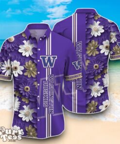 Washington Huskies NCAA1 Flower Hawaiian Shirt Best Design For Fans Product Photo 1
