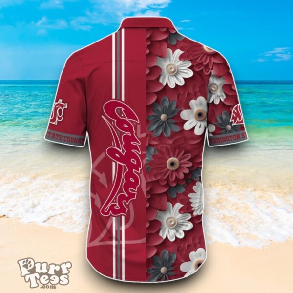Washington State Cougars NCAA1 Flower Hawaiian Shirt Best Design For Fans Product Photo 3
