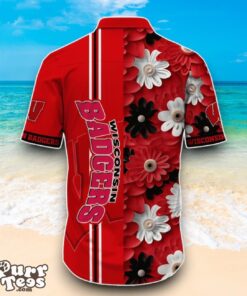 Wisconsin Badgers NCAA1 Flower Hawaiian Shirt Best Design For Fans Product Photo 3