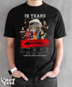 19 Years 2005 – 2024 Avatar The Last Airbender Thank You For The Memories Signatures T shirt - Black Unisex T-Shirt
