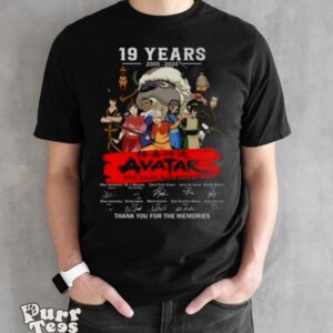 19 Years 2005 – 2024 Avatar The Last Airbender Thank You For The Memories Signatures T shirt - Black Unisex T-Shirt