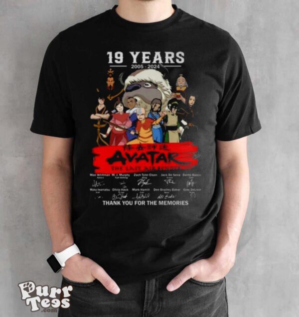 19 Years 2005 – 2024 Avatar The Last Airbender Thank You For The Memories Signatures T shirt - Black Unisex T-Shirt