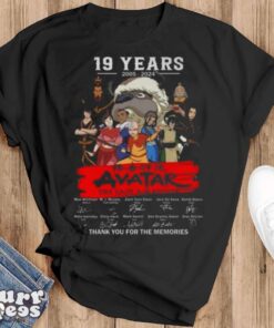 19 Years 2005 – 2024 Avatar The Last Airbender Thank You For The Memories Signatures T shirt - Black T-Shirt